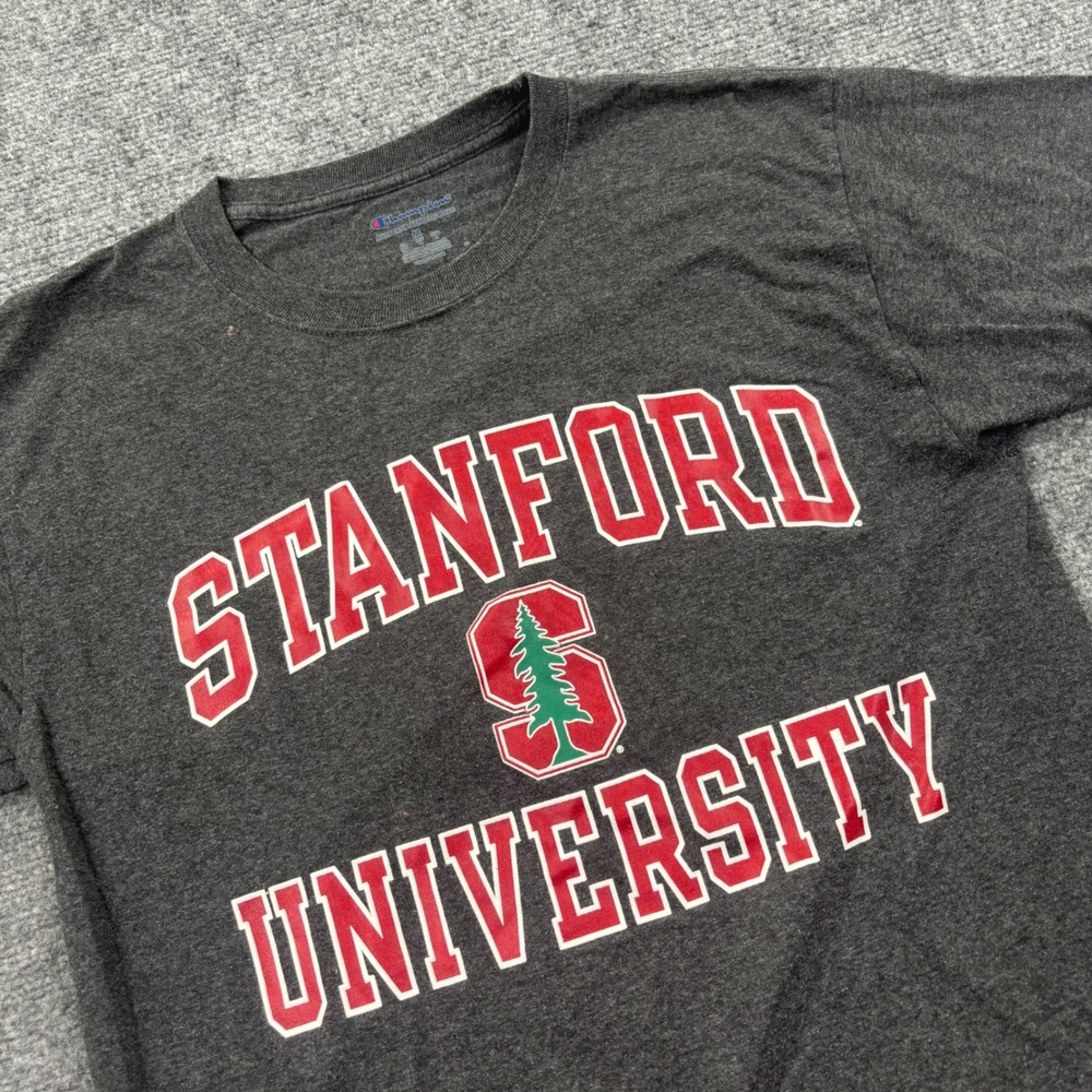 Champion T-Shirt Medium Gray Stanford University Graphic Short‎ Sleeve Tee Men's